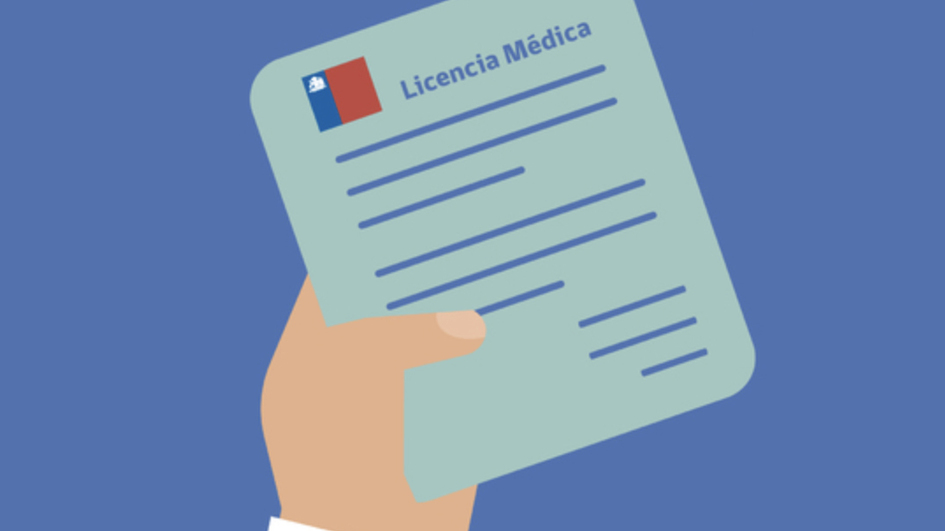Ilustración de una mano sosteniendo una licencia médica en Chile, documento legal de reposo laboral.